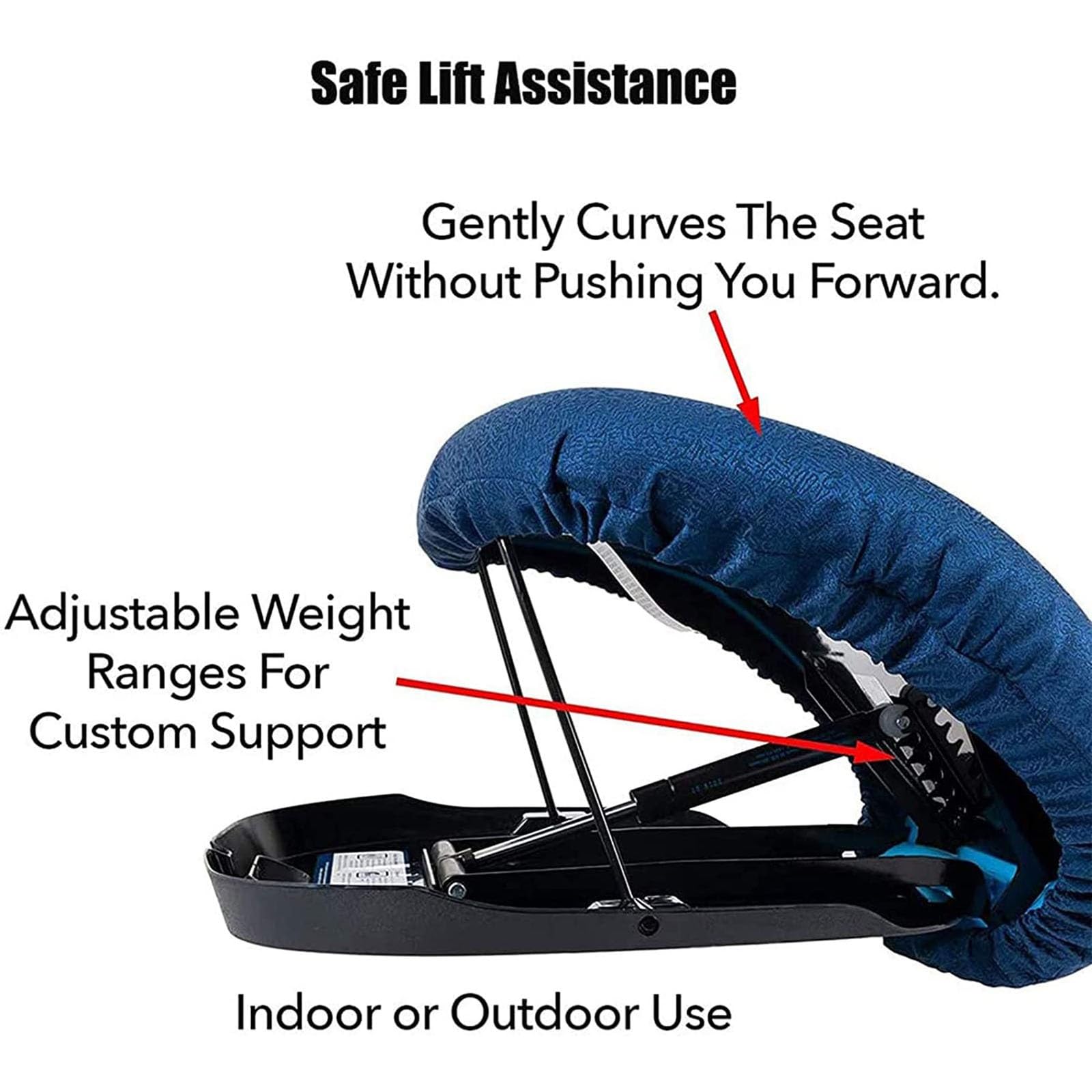 Asiento elevador portátil, cojín elevador for asiento con ayuda for levantarse, soporta hasta 300 libras, ayuda a las personas que lo necesitan, silla elevadora con almohadilla de soporte