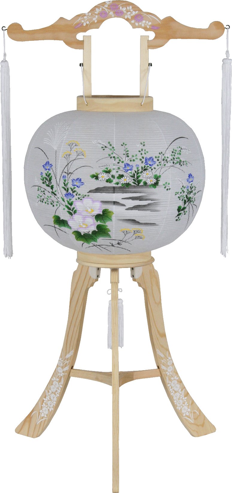 最高級品　白木製灯籠　木製　盆提灯　京灯篭　白菊　回転風車 最高級品 白木製灯籠 木製 盆提灯 京灯篭 白菊 回転風車の通販