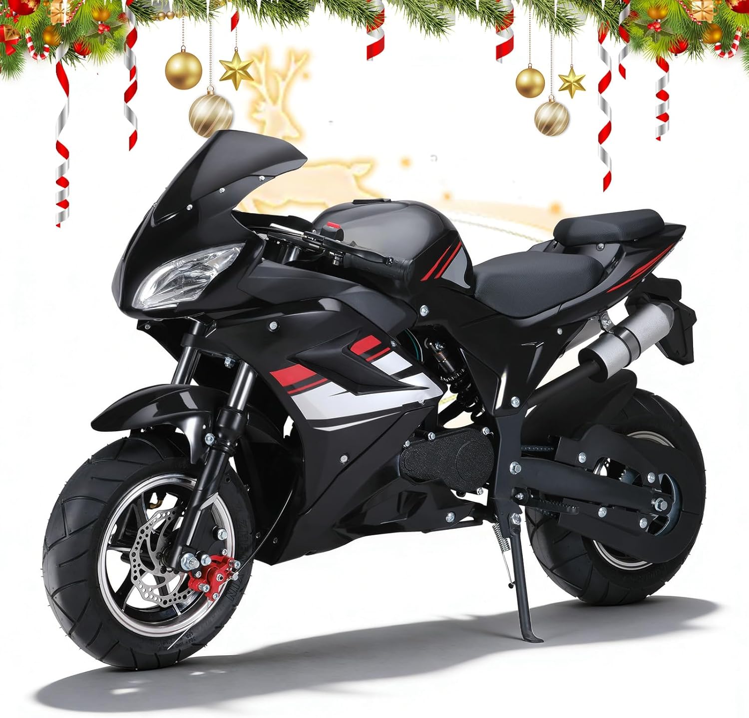 50cc Dirt Bike, Kids Dirt Bike, Mini Motorcycles, 4-Stroke Gas Power Motocross, Kids Motorcycle Off Road Pocket Motorbike with Front Rear Disc Brakes, Racing Dual Headlights 2025 Upgrade