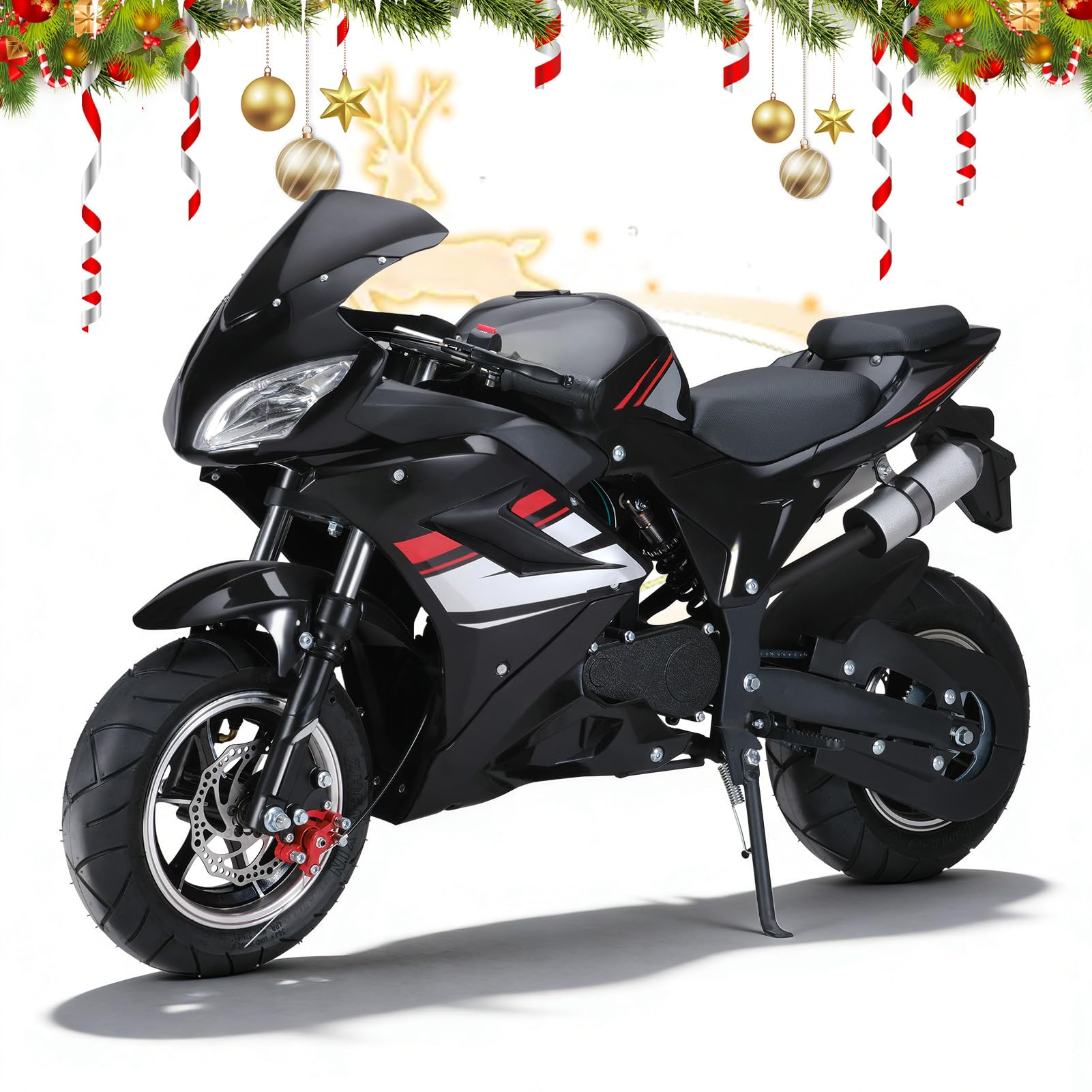 gibxiyza 50cc Dirt Bike, Kids Dirt Bike, Mini Motorcycles, 4-Stroke Gas Power Motocross, Kids Motorcycle Off Road Pocket Motorbike with Front Rear