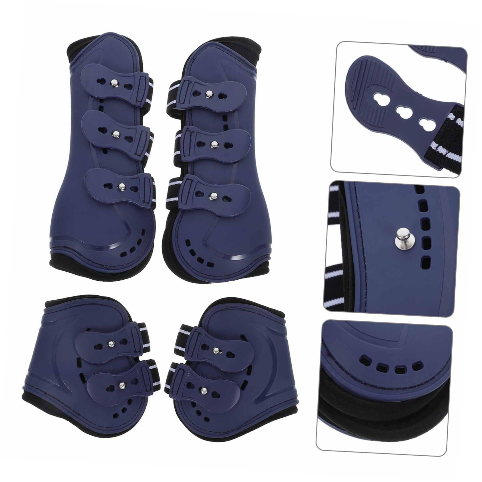 4piezas Botas De Tendón Abiertas para Caballos Diseño y Duradero Protección para Salto y Paseo Equipamiento Ecuestre Mediano