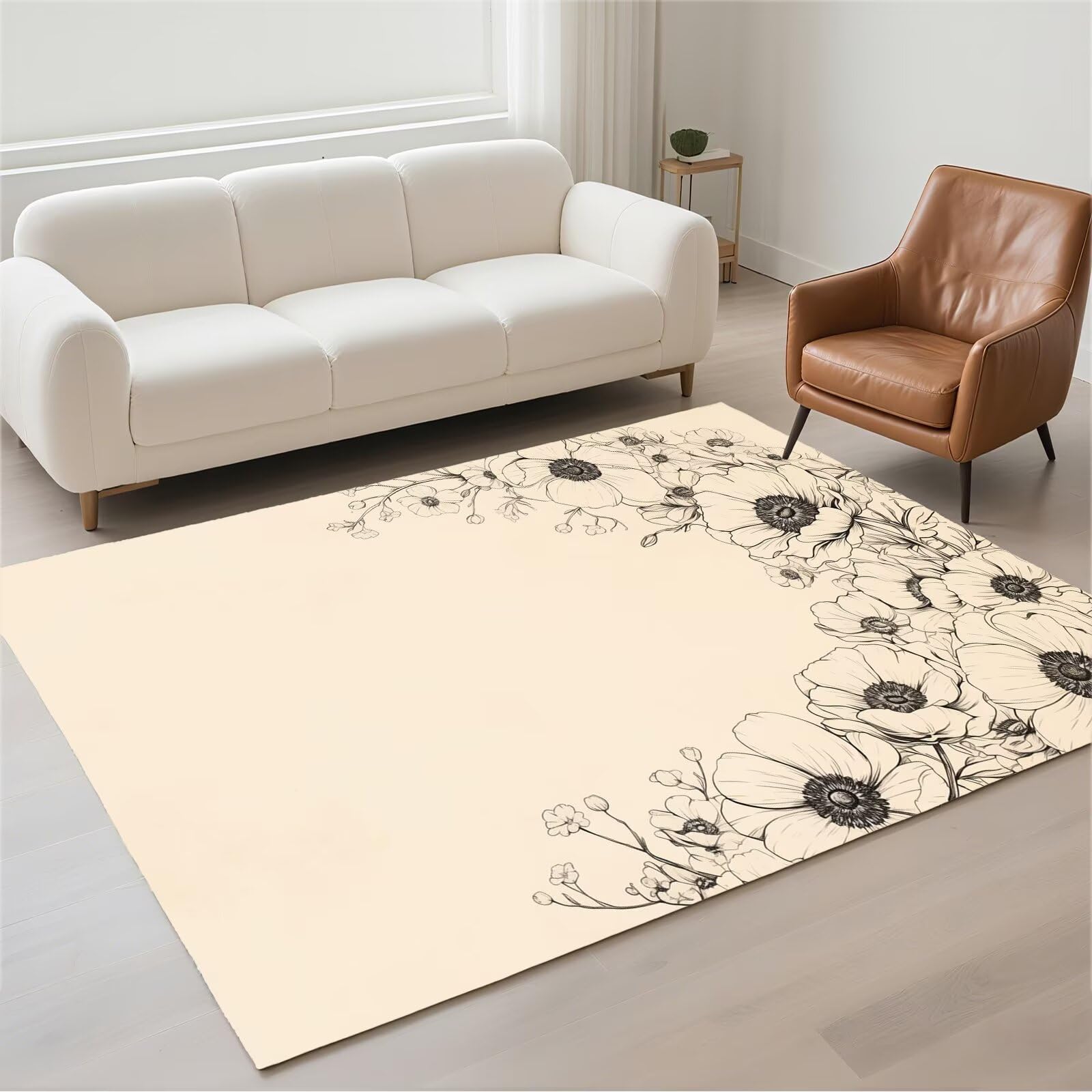 Tapis de salon Flower moderne pour transformer le sol de votre chambre adulte ou grand couloir
