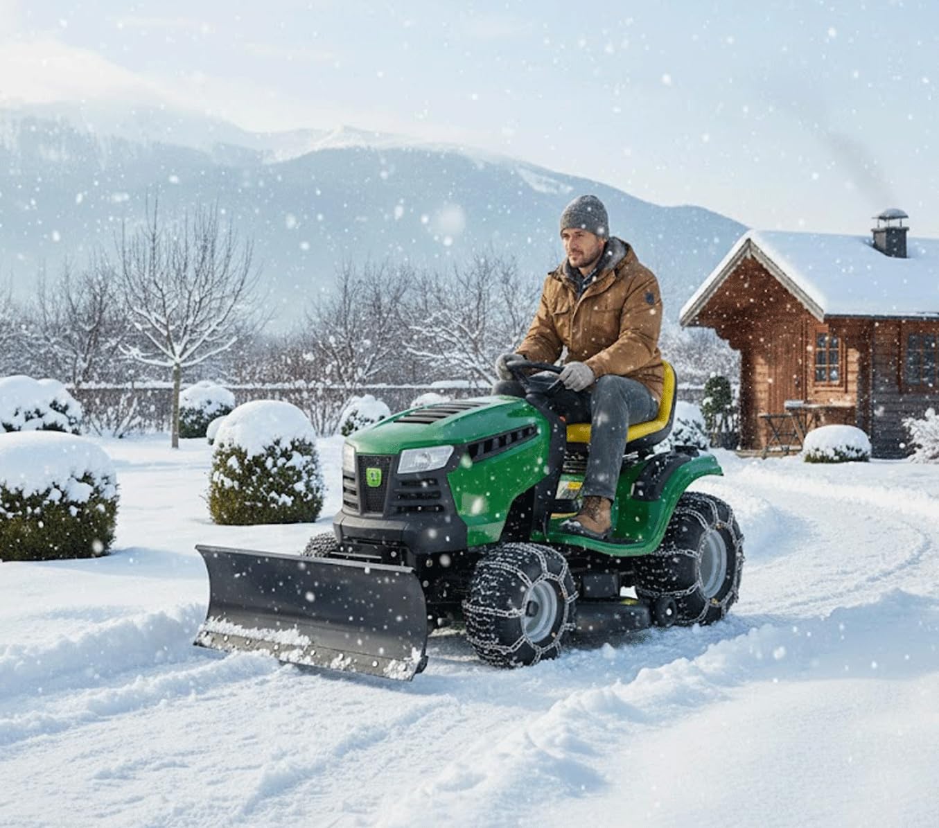 NEVADA Premium Schneeketten 18x8.50-8 - 2er-Set für Rasentraktor & Aufsitzmäher | Robuste Winterketten, Einfache Montage, Extra Grip für Schnee und Eis 18 x 8,50-8 18 Zoll