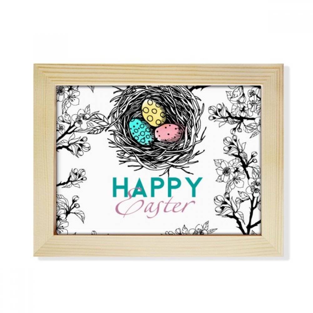 Pascua nido de huevos marco de madera para decorar el salón en fiestas