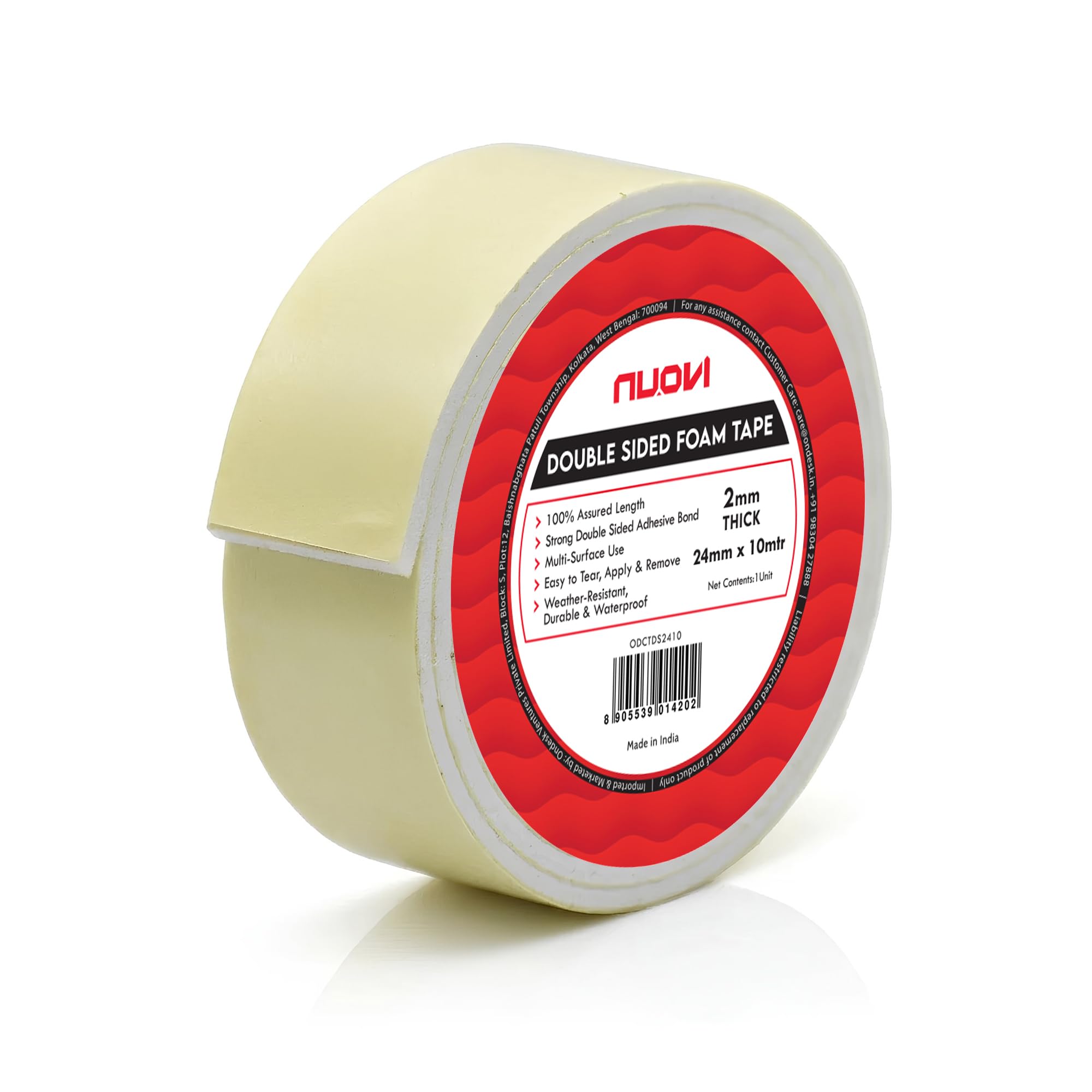 NUOVI Double-Sided Foam Tape | 10meter Length, 2mm Thick | Both Sided Self Adhesive Acrylic Foam Heavy-Duty Tape | Prefect for Mounting, Paper, Furniture, Wall, Decoration, DIY Projects-image-23
