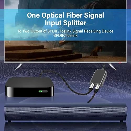 Miniatura 4 de BOLS - Divisor digital de fibra óptica 1 en 2 salidas Toslink Splitter Audio Adaptador de cable de fibra óptica convertidor de fibra óptica,