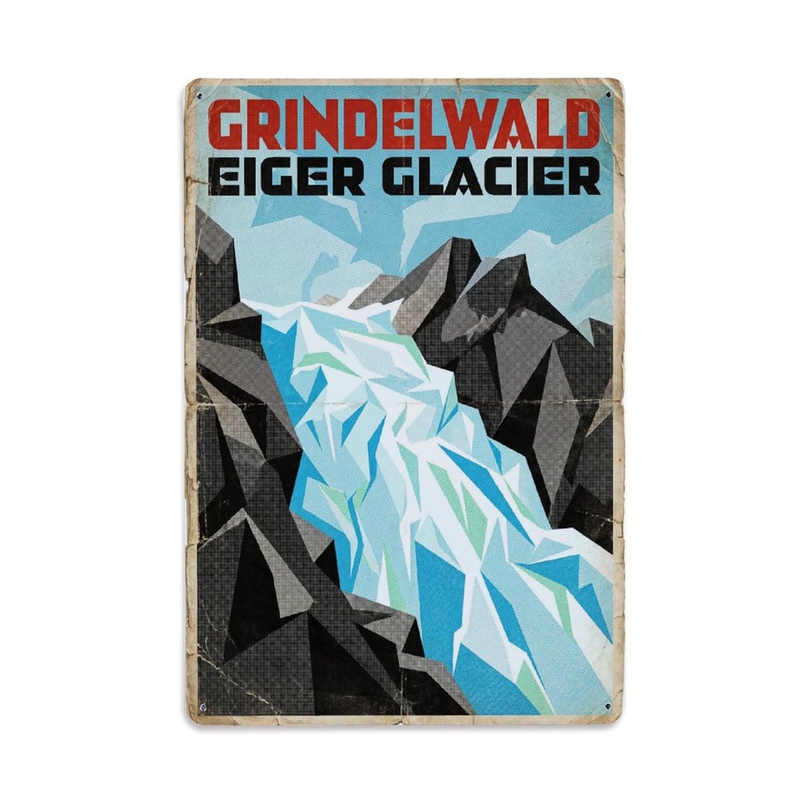 Gead 8X12inch Style Vintage Travel Switzerland Glacier View Metal Tin Sign