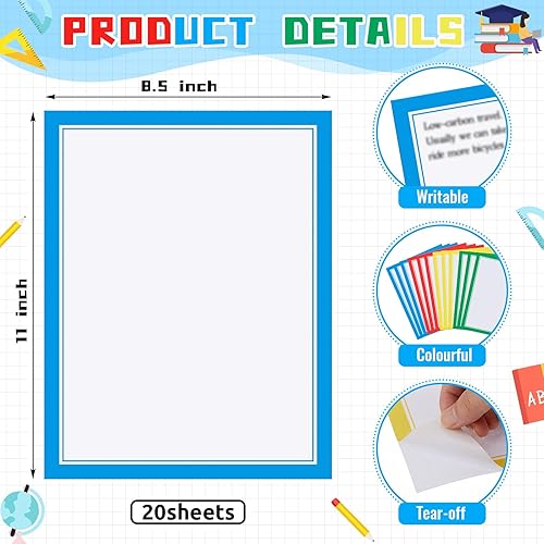Miniatura 2 de Henoyso 100 piezas de suministros de pizarra para la feria de ciencias para el regreso a clases, incluyen 80 bordes festoneados para anuncios, 20