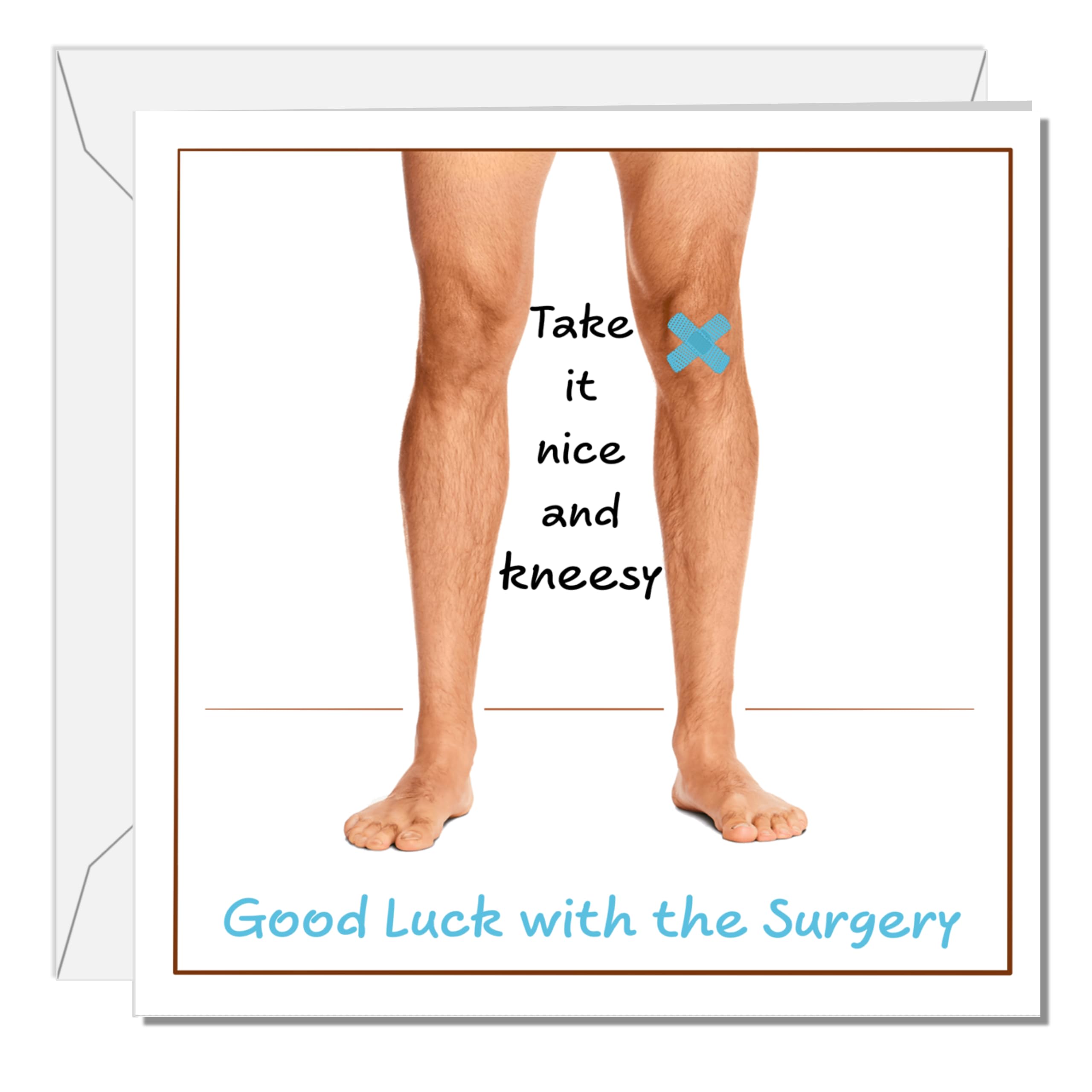 SWIZZOO Knee Replacement Card Knee Surgery Card or Knee Operation Card - Funny Take it Kneesy - Congratulations New Knee - Get Well Soon Recover Quickly