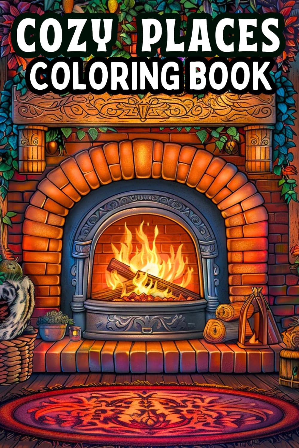Cozy Places Coloring Book: A Mini, Pocket Size Coloring Journey for Adults | Calm and Peaceful Indoor and Outdoor Spaces for Relaxation