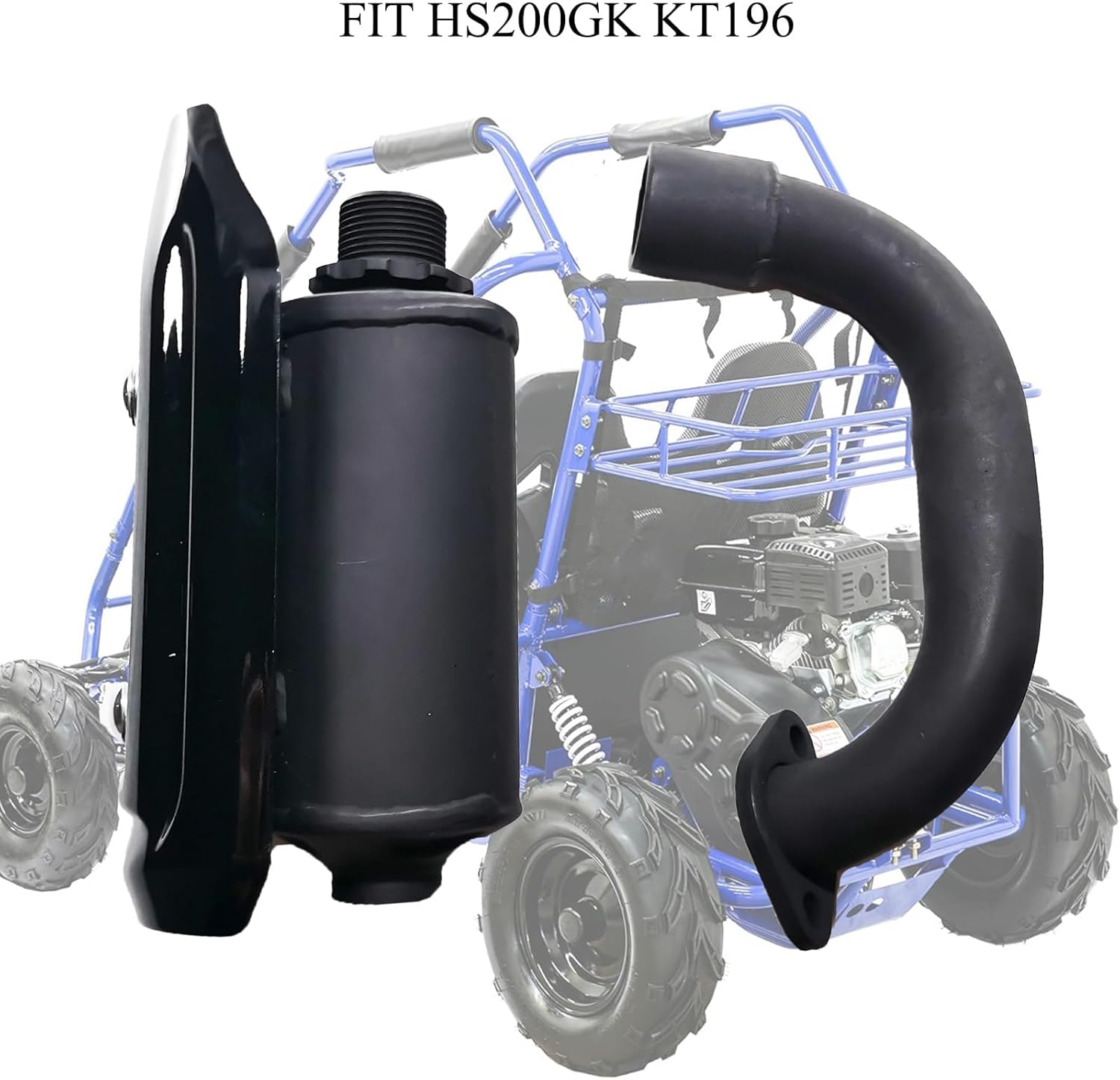KT196 Exhaust Pipe with Muffler Silencer Kit and Upgraded Air Filter Kit Replacement for Coleman KT196 196cc HS200GK Go Kart 6.5 hp CK196 TrailMaster Hammerhead