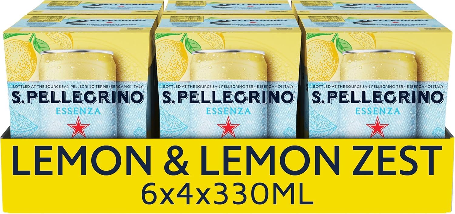 San Pellegrino Essenza Sparkling Water Lightly Flavoured Lemon & Lemon Zest 24x330ml