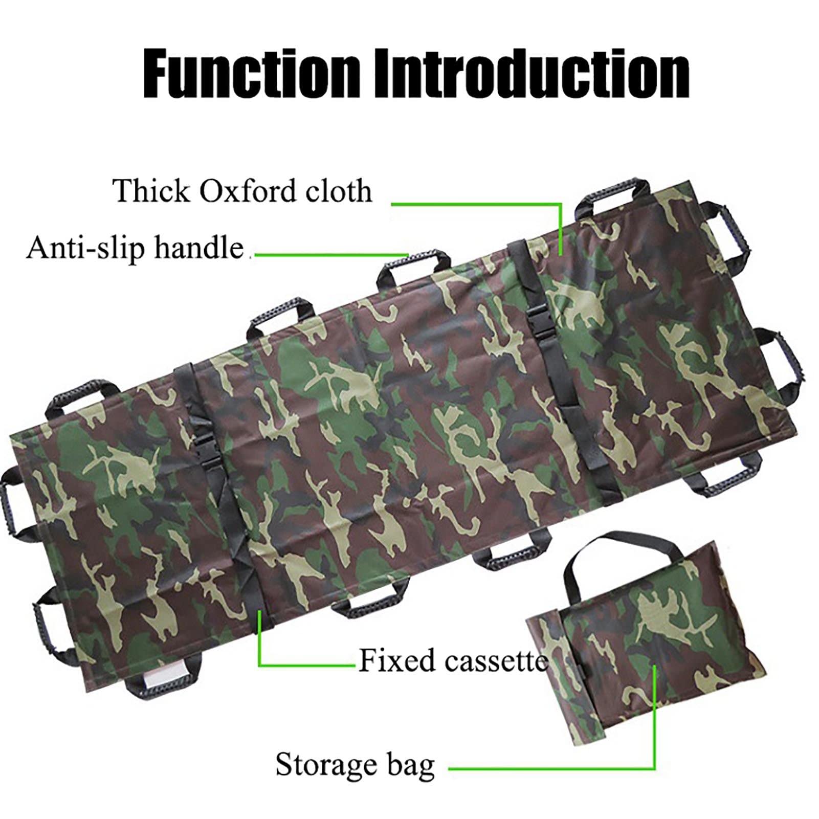 Ecarteur Souple Pliable avec 12 Poignées Oxford Etanche Secours Sauvetage Urgence Sauvetage pour la Nature Maison Scolaire Sport Ambulance avec Sac de Rangement