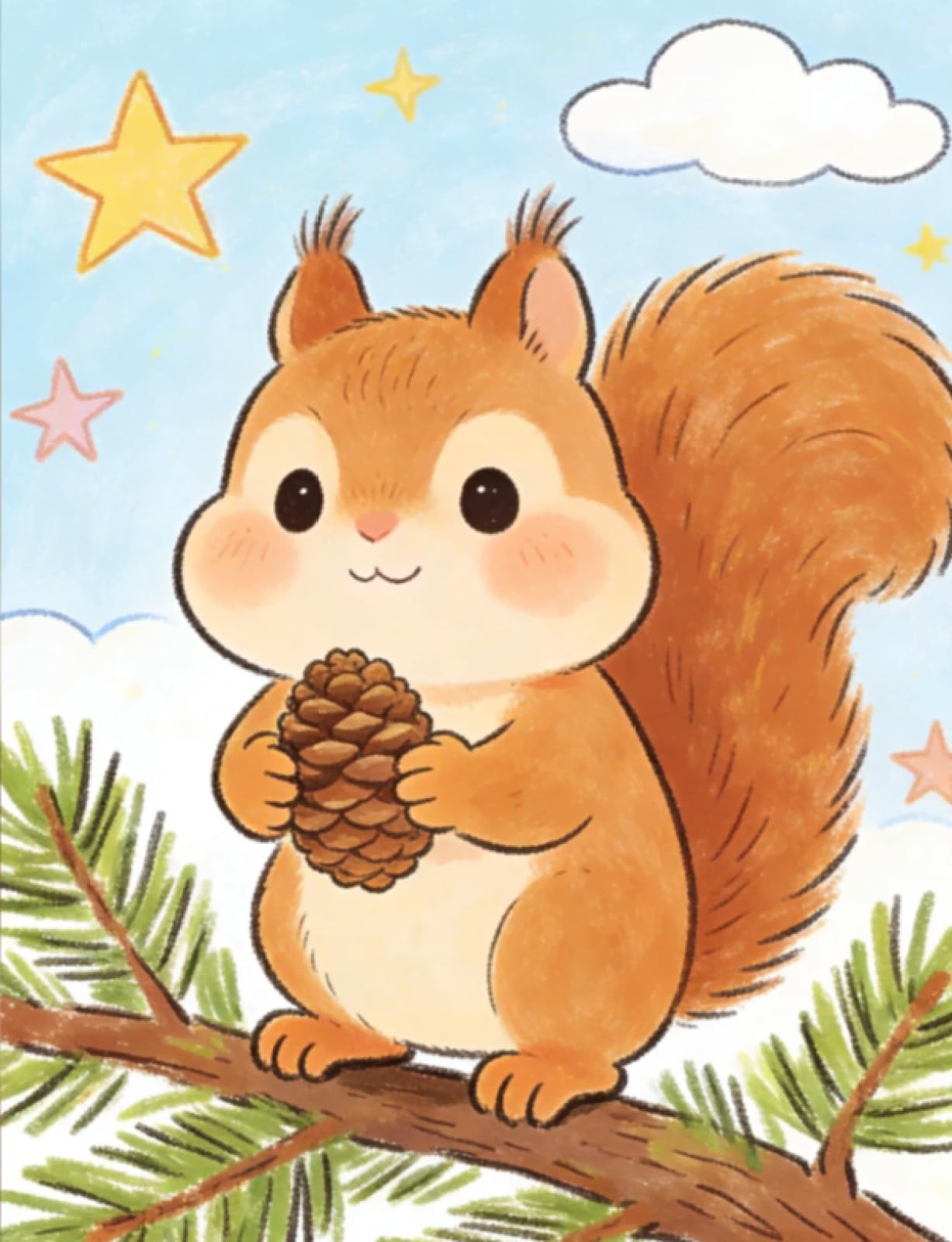 Stithej Stamped Cross Stitch Kit Squirrel 11CT for Adult Beginners