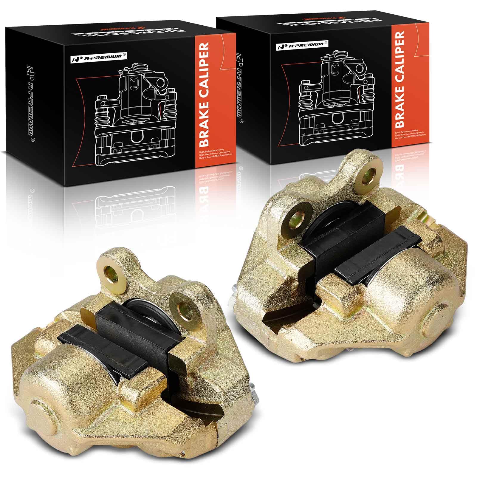 A-Premium Disc Brake Calipers Assembly Without Bracket Compatible with Volkswagen Beetle 1967-1979, Fastback Squareback 1966-1971, Karmann Ghia 1967-1974, Super Beetle 1971-1979 - Front Side, 2-PC Set
