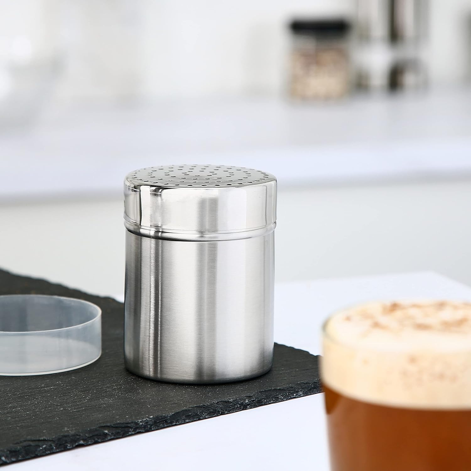 KitchenCraft Stainless Steel Medium-Hole Flour Dredger/Icing Sugar Shaker, Silver