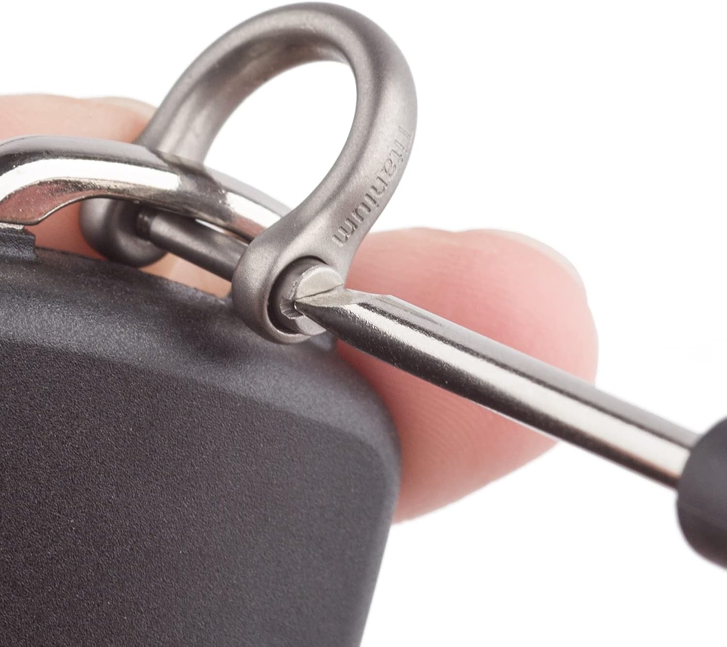 TISUR Titanium D-Rings with Screw Shackle, U Shape Key Chains Rings, Car Keys Tools, DIY Leather Craft Purse/Wallet Buckle 1 pcs (Matte, Small) - Image 4