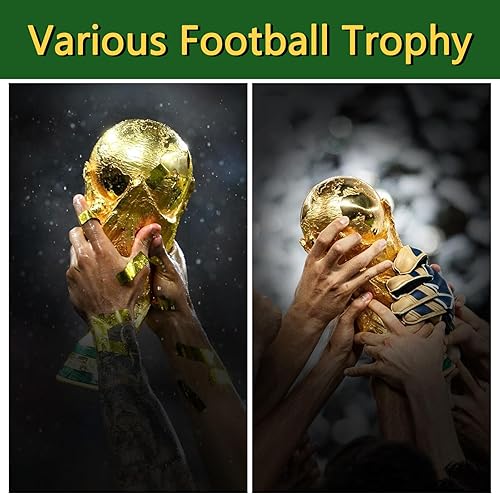 Miniatura 5 de Oeedsns Balón de fútbol de la Copa del Mundo 2022, réplica de trofeo de la Copa del Mundo de 10.6 pulgadas, réplica de trofeo de resina