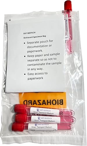 Miniatura 2 de Saris and Things SNT Biotech Biohazard - Bolsa de colección de muestras de laboratorio de 6 x 9 pulgadas, sellable con bolsillo exterior para