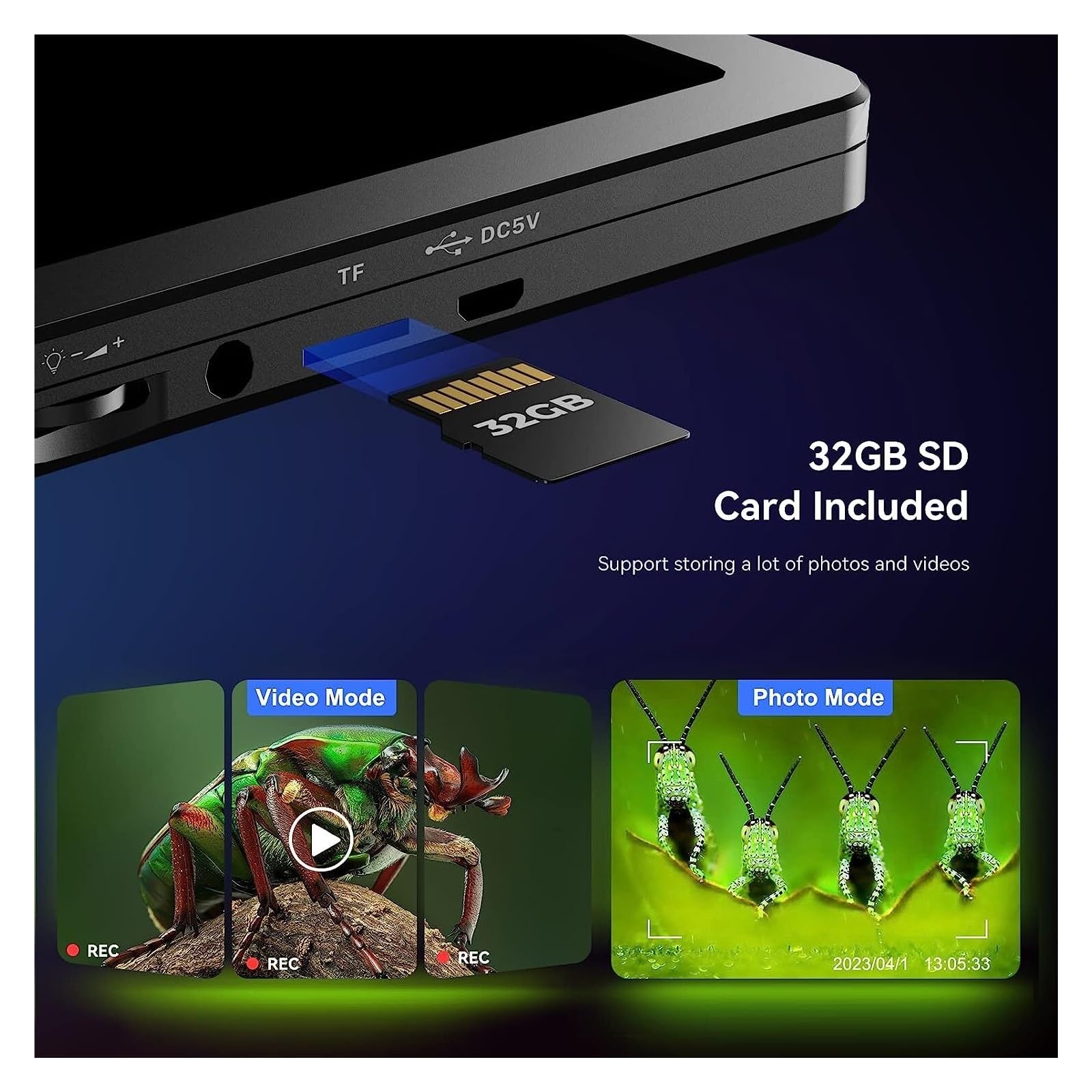 DM9 Digital USB Electronic Microscope 1080P 7" LCD Display 1200X Magnification Microscopio For Phone Repairing