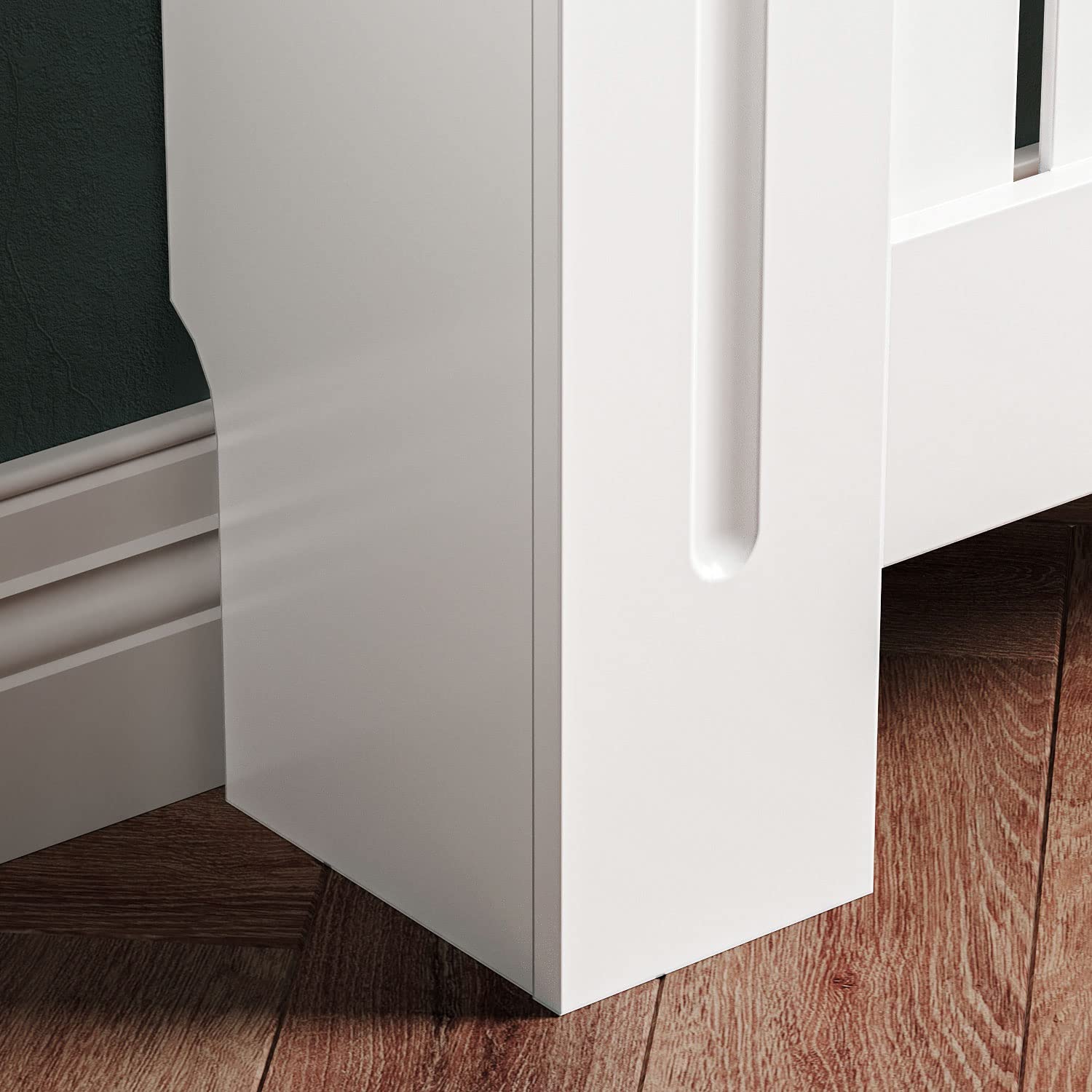 SONNI Heizkörperverkleidung, 172x19x81.5cm, Vertikal Lamell, Lackiert, Weiß | Heizkörperabdeckung, Heizkörperschutz, Schrank Heizkörper Abdeckung für Wohnzimmer, Schlafzimmer, Küche, Modern, Holz