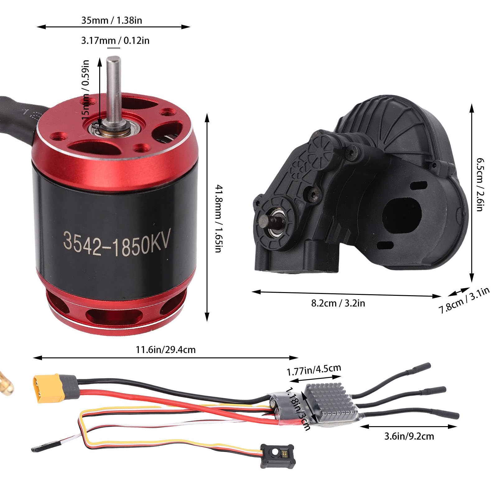 Sonew Silnik Bezszczotkowy 3542 1850KV, Zestaw z Regulatorem AM32 80A dla