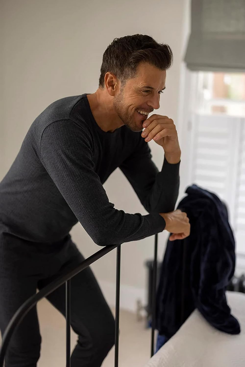 HEAT HOLDERS Mens Thermal Underwear Set Winter Long Sleeve Top & Long Johns