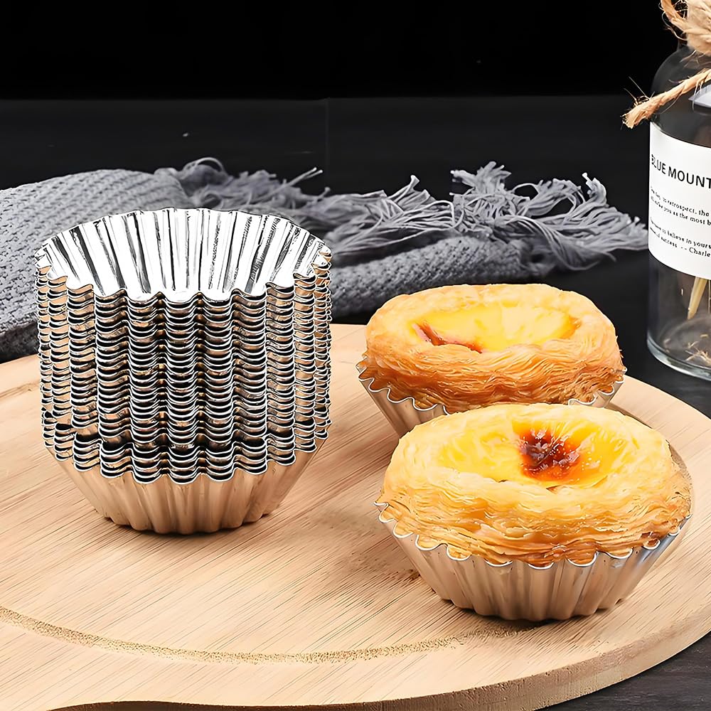 Molde de acero inoxidable con forma de crisantemo que se puede reutilizar para mini pasteles, tartaletas, tartas de frutas, mini pasteles, quiche, cupcakes, magdalenas, pudín, molde para