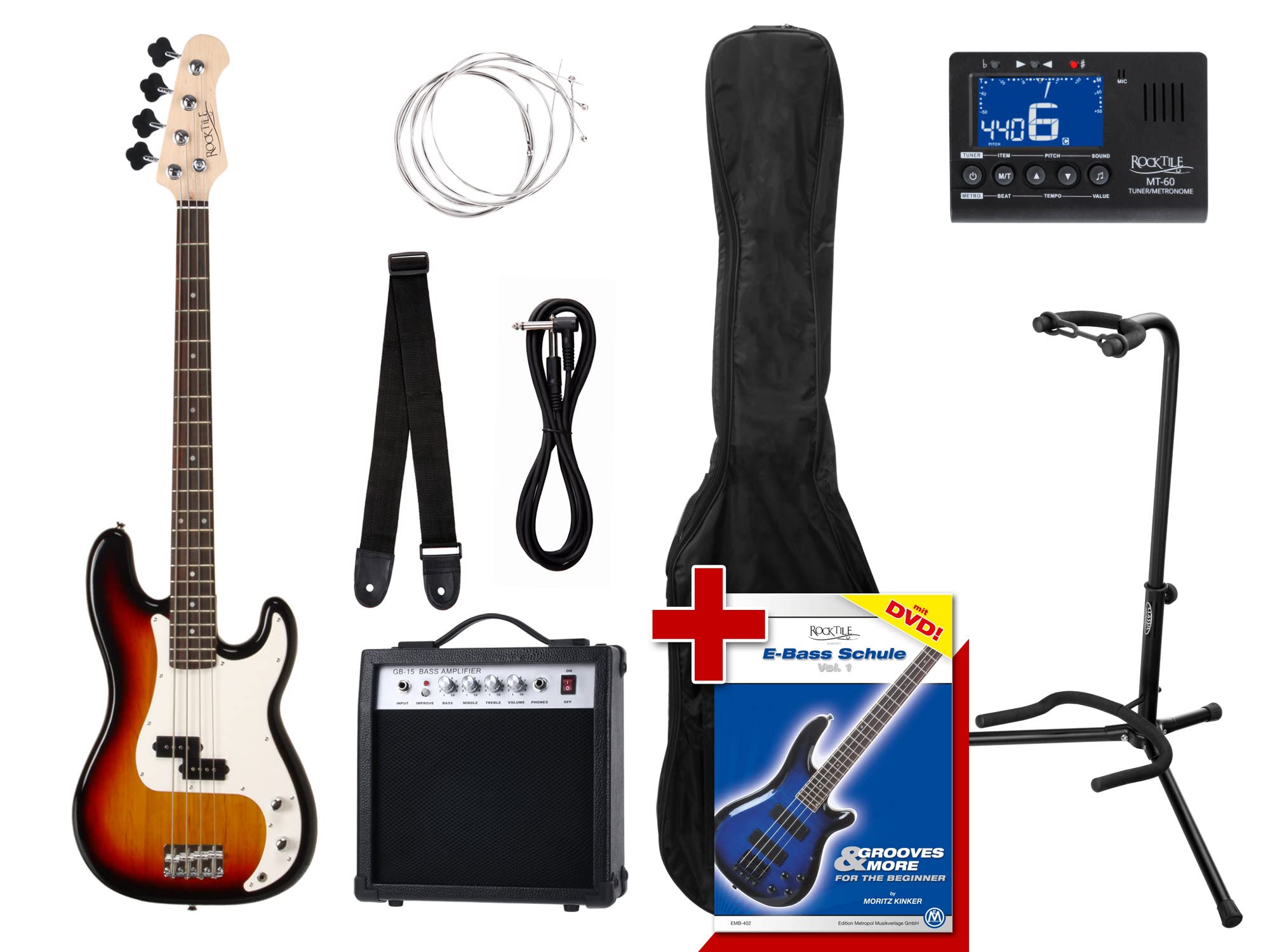 Rocktile Groover's Pack PB E-Bass Sunburst Set II