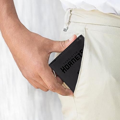 Miniatura 3 de Rico Industries Billeteras grabadas con láser de los Charlotte Hornets de la NBA, Negro -, Classic