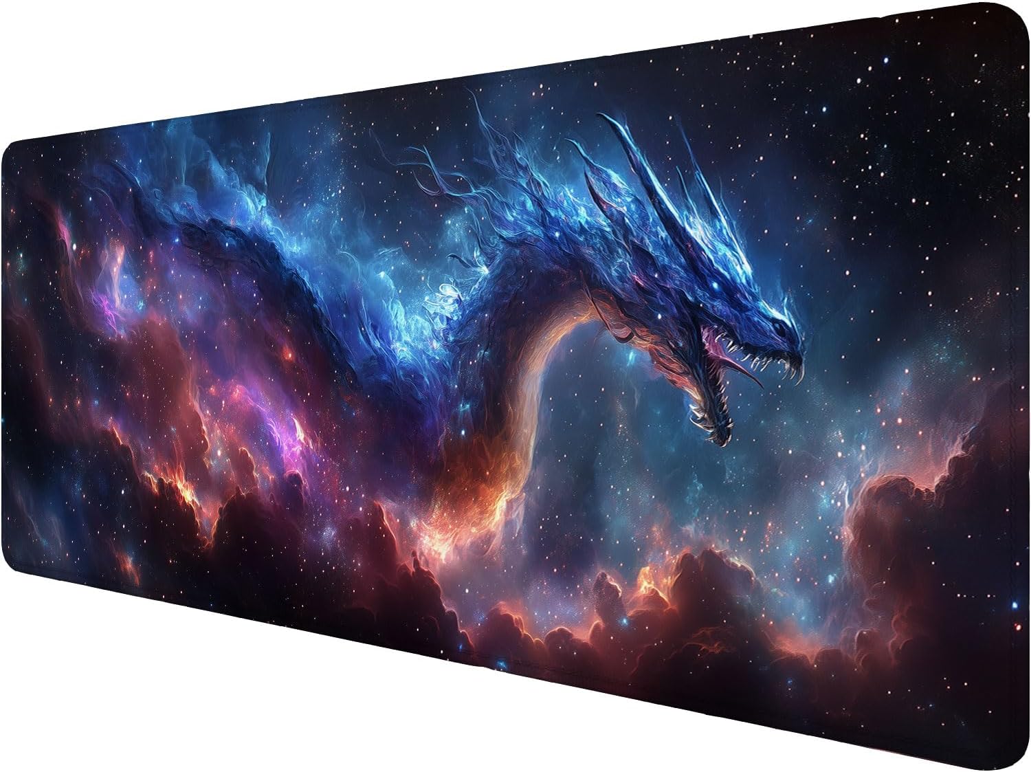 Dragon Desk Mat Gaming Mouse Pad Universe Galaxly Star Nebulae XL Mouse Pad Large Mousepad Extended Laptop Keyboard Mat Gaming Desk Pad Mouse Mat Office Computer Keyboard Laptop Home 31.5"x11.8"