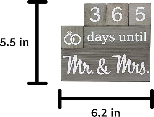 Miniatura 2 de Calendario de cuenta regresiva de boda, bloques de madera, regalos de compromiso, regalo de novia para novia, regalo de despedida de soltera,