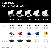 Vista 7 de Fluance - Tocadiscos RT83 de referencia para discos de vinilo de alta fidelidad con cartucho Ortofon 2M Rojo, motor de control de velocidad, base