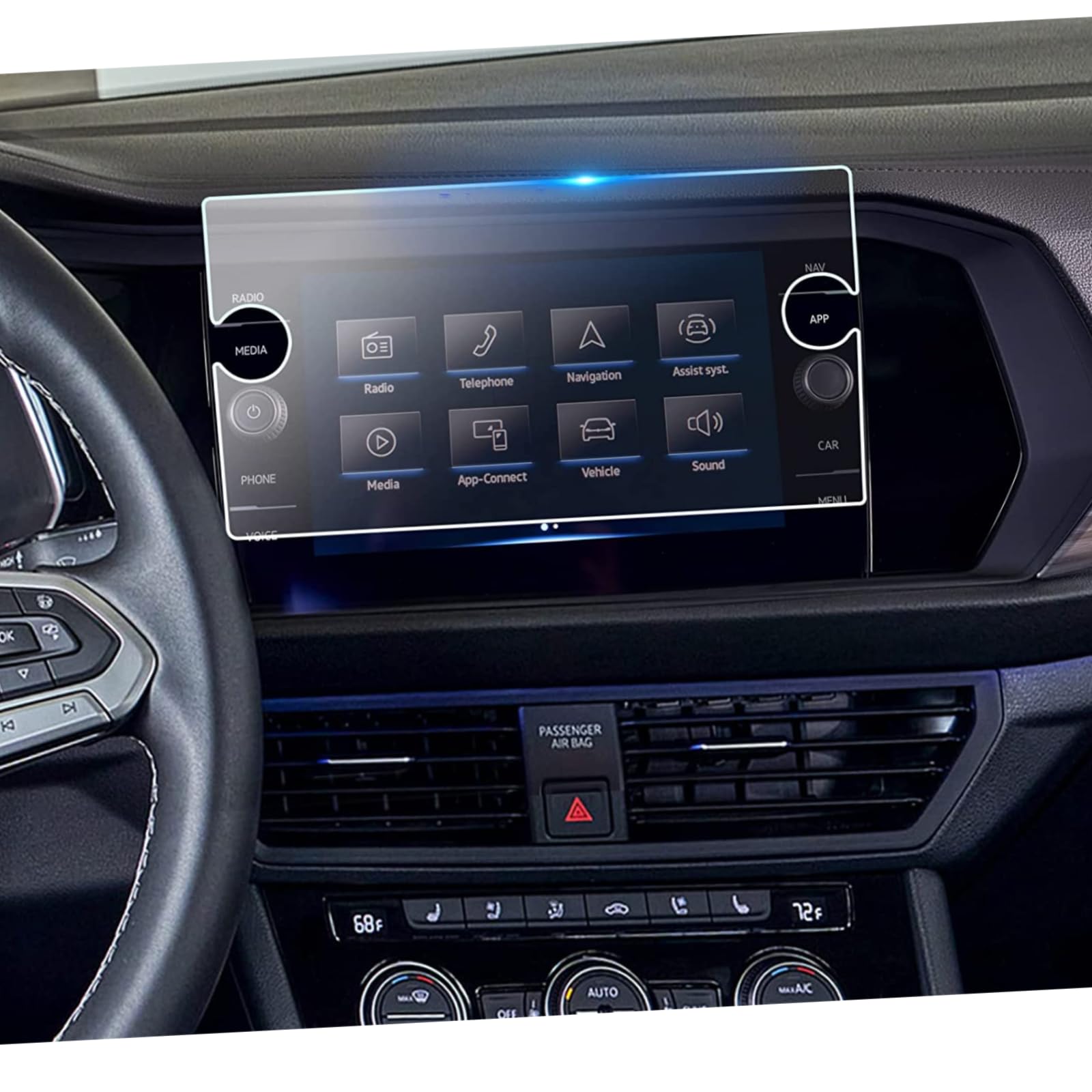 Dla VW,Dla Jetta 2019-2022 Folia ochronna na ekran dotykowy 8 cali, folia ochronna ze szkła hartowanego Volkswagen Jetta Screen Protector