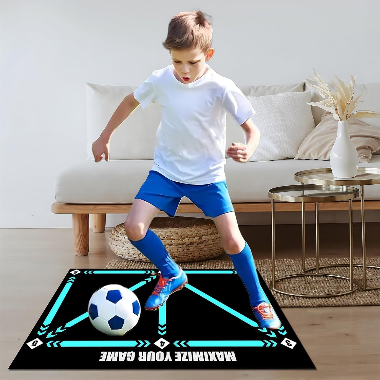 AllStyle By Patel Soccer Football Footstep Training Mat – Non-Slip, Silent, Improves Speed, Strength & Coordination for All Ages & Levels (Classic Edition)