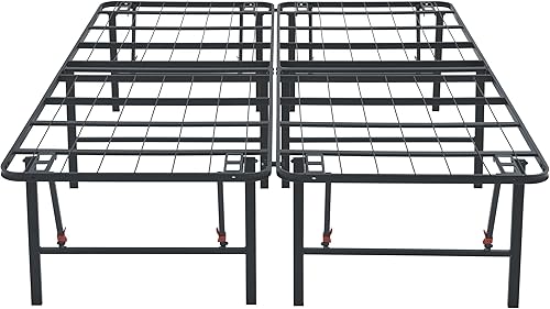 Miniatura 46 de Amazon Basics Base de cama con almacenamiento, plataforma de metal plegable, acero resistente, no necesita somier, 14 pulgadas de alto, instalación