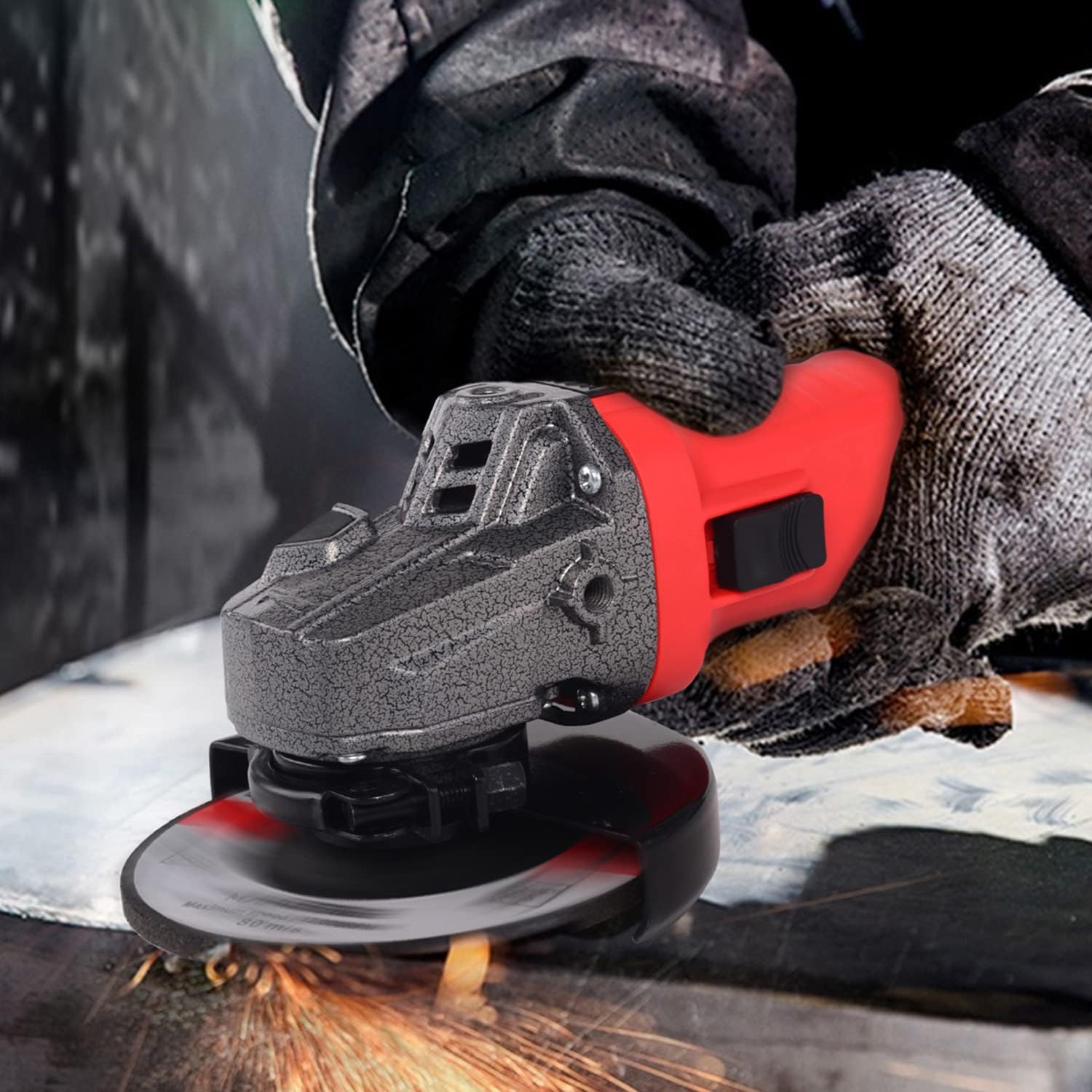 MANUSAGE 7-Amp Angle Grinder,4-1/2 inch Power Grinder with 115mm Grinding Abrasive Wheels,Cutting Abrasive Wheels and 3-Position Anti-Vibration Handle - - 