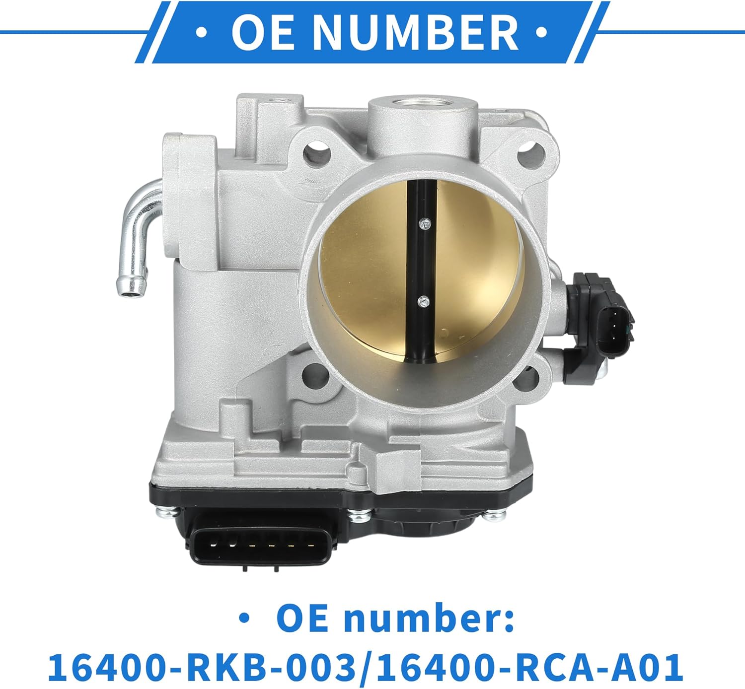 Throttle Body Assembly Compatible for Honda Accord 3.0L V6 - Gas 2003-2004, 65mm Aluminum Alloy Silver Tone Engine Throttle Body Actuator