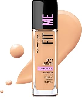 Maybelline Fit Me Dewy + Smooth Natural Foundation Cream For Combination, Medium Buff, 1 Fl. Oz. (Packaging May Vary)