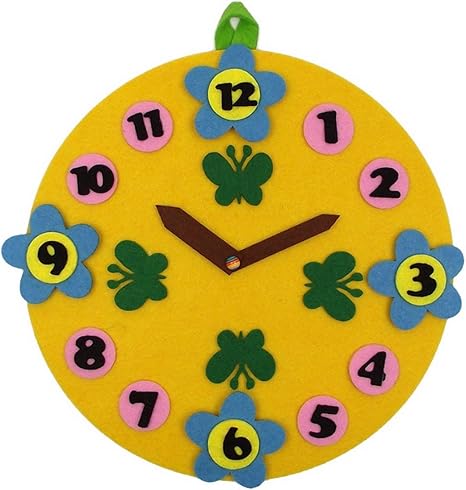 知育玩具 布 フェルト 子ども 時計 保育園 お誕生日 贈り物 親子ゲーム 三歳以上 ブルー 知育時計 時計のおもちゃ おもちゃ Amazon