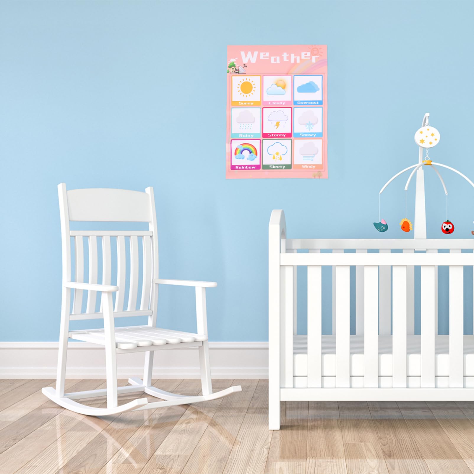 NUOBESTY Tableau Mural Éducatif pour Garçon et Filles Adhésif Pp, Léger et Facile à Utiliser, pour L'apprentissage des Nombres Développement des Couleur Aléatoire Plusieurs styles
