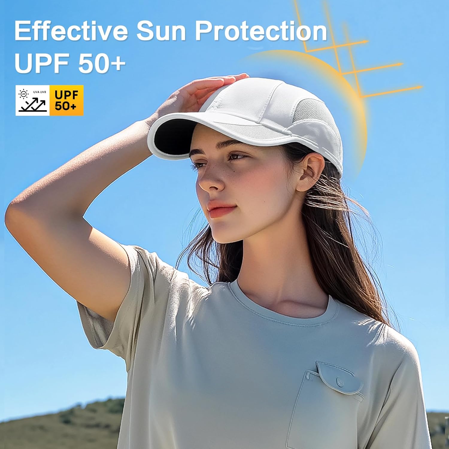 HH HOFNEN Quick Dry Baseball Cap Unstructured Running Cap Water-Resistant UPF 50+ Mesh Golf Sun Hats for Men Women - Image 5