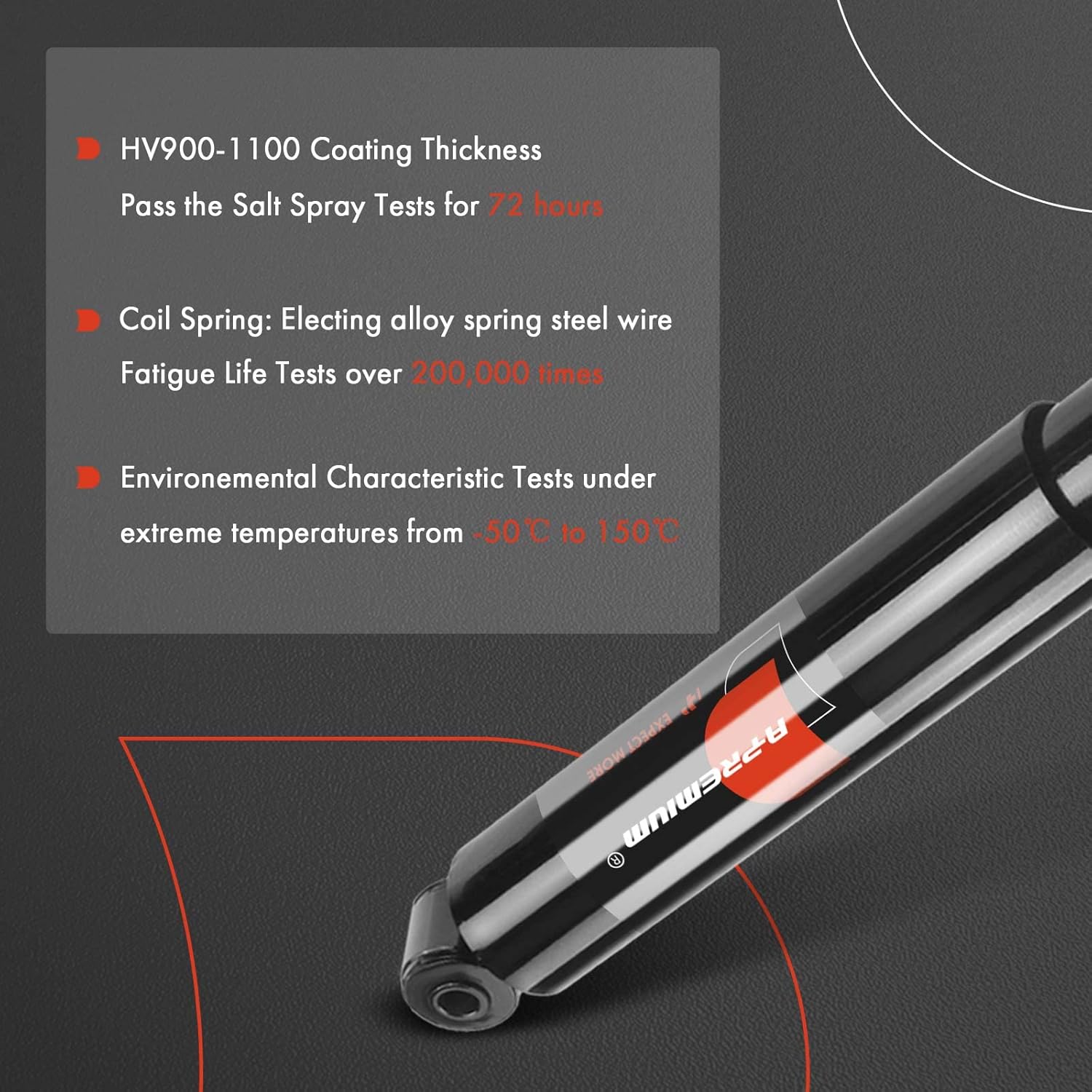 A-Premium Pair (2) Shock Absorber Compatible with Ford Expedition 1997-2002, F250 1987-1998, F350 1985-1997 & Lincoln Navigator 1998-2002, Driver and Passenger Side