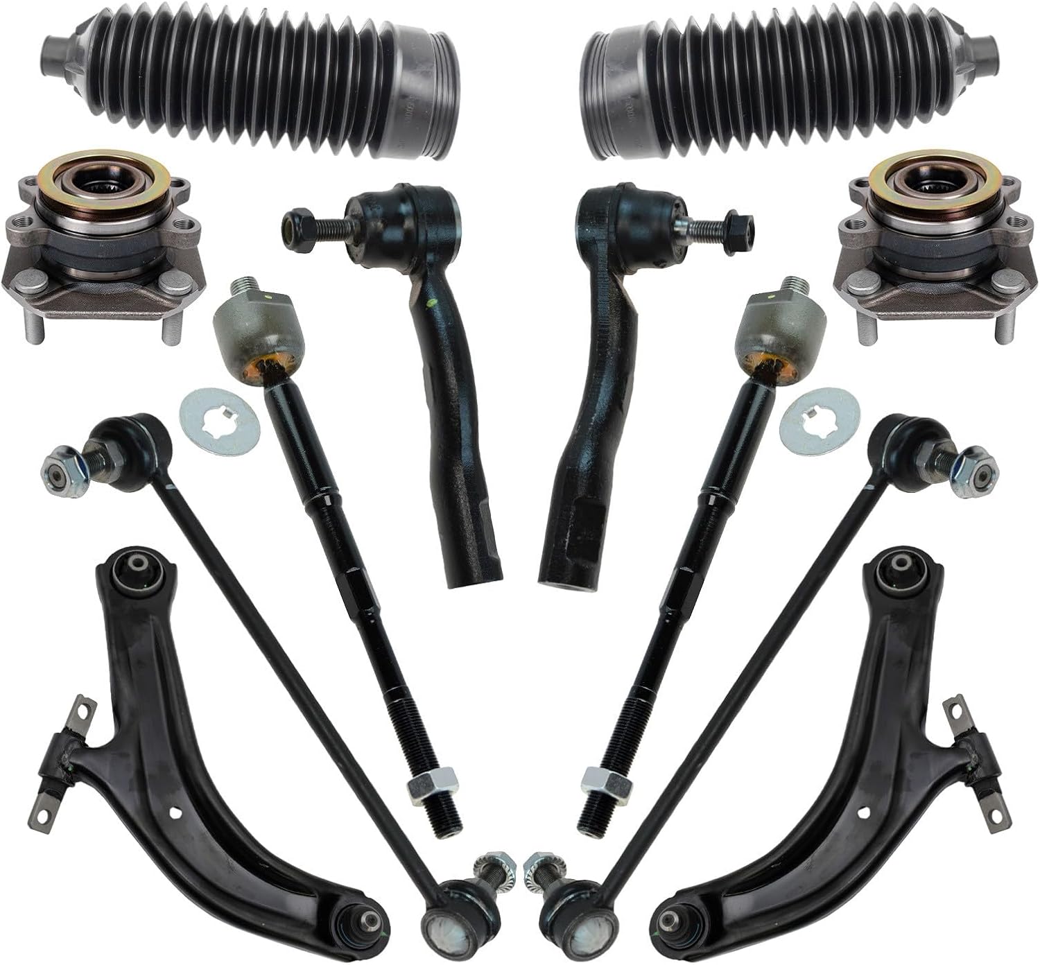 TRQ Front Steering, Suspension,& Drivetrain Kit Compatible with 2007-2012 Nissan Sentra