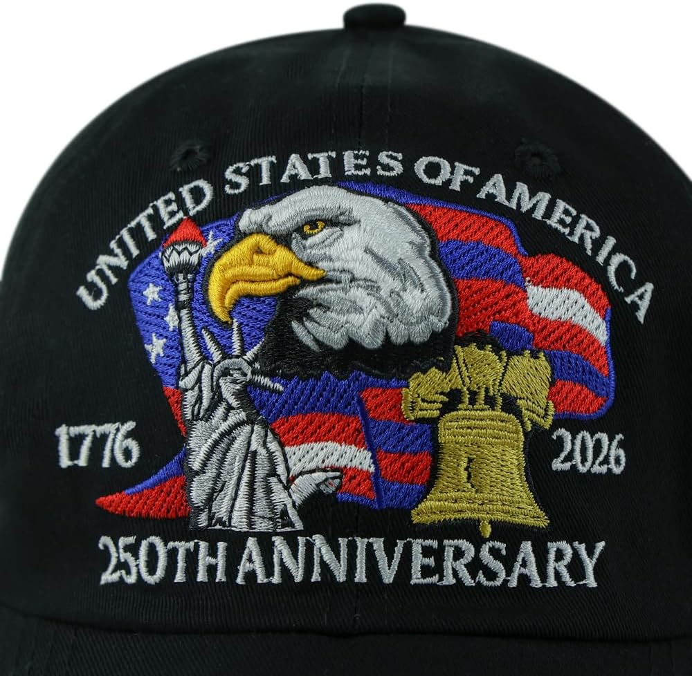 2026 United States 250th Anniversary Hat Eagle & Liberty Full Embroidery Adjustable... - Image 4