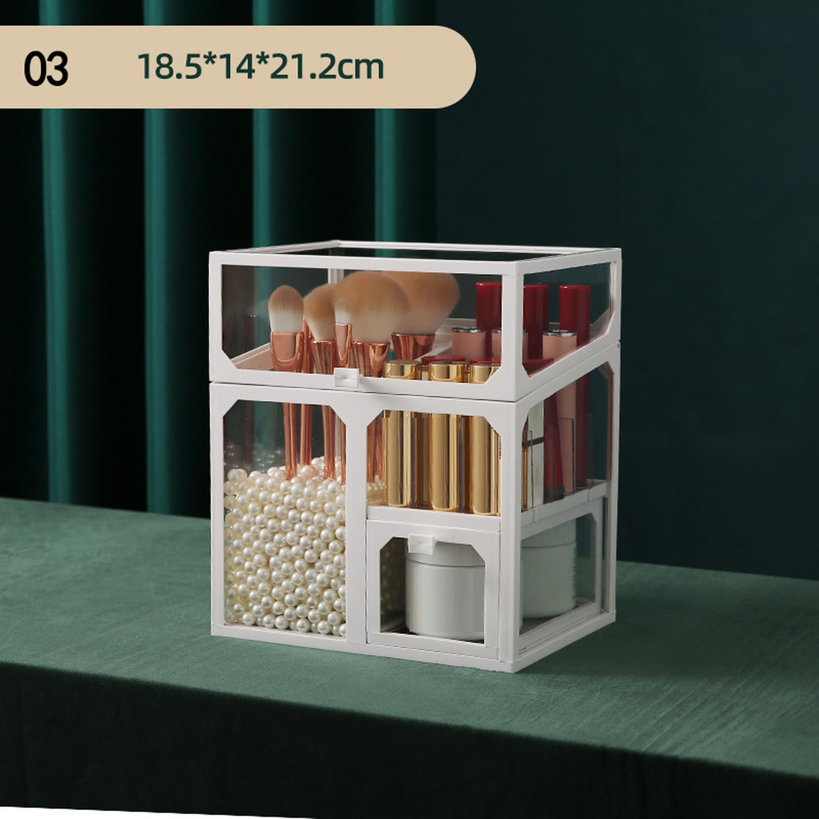 Amazon.co.jp: [ZS2L7] 大容量 メイクボックス コスメボックス 引き出
