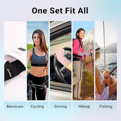 Miniatura 5 de MelodySusie Guantes de protección UV prémium para uñas, protección UPF99+, tela de sensación ultra fresca, guantes de arte de uñas anti UV