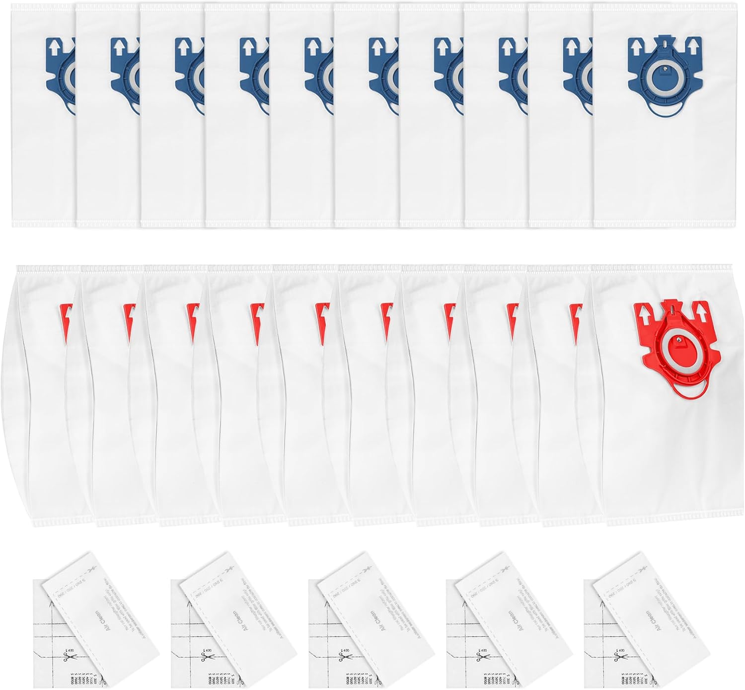 20 Pack 3D Airclean GN Vacuum Cleaner Bags and 20 Pack FJM Vacuum Bags Compatible with Miele Canister Vacuum Cleaner