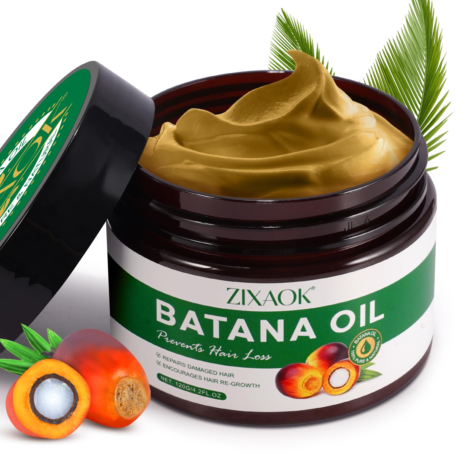 Batana Oil for Hair Growth - 100% Pure Organic & Unrefined - Prevents Hair Loss & Split Ends - 4 .2oz - For Men & Women