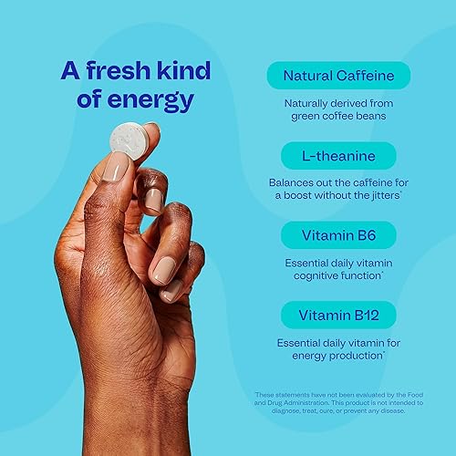 Miniatura 7 de Neuro Energy & Focus Gum - Goma de mascar de cafeína natural de 40 mg y suplemento energético nootrópico con L-teanina y vitaminas B, sin azúcar